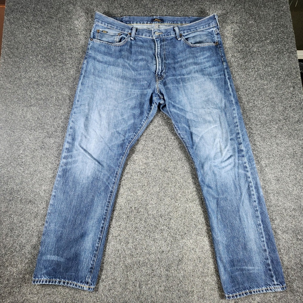 Polo Ralph Lauren Hampton Relaxed Straight Denim Jeans‎ Mens 38x32 Blue